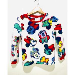 Disney Sweater Mickey Minnie mouse fun pile fleece colorful resort Kids girl L